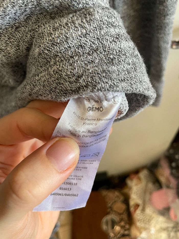 Pull gris à motifs, taille Xs, marque Gemo - photo numéro 2