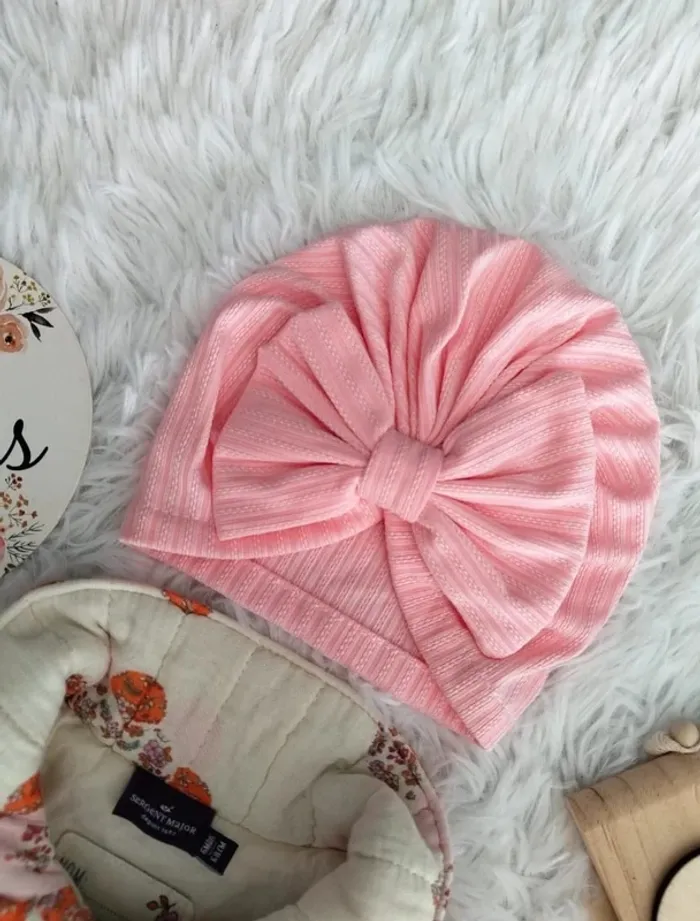 Manteau molleton épais fleuri et turban sergent major fille 6 mois 🎀 - photo numéro 4