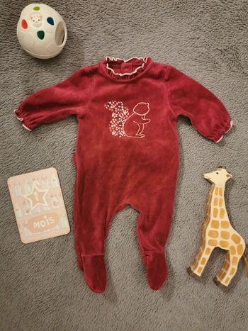 Pyjama velours Obaïbi 1 mois