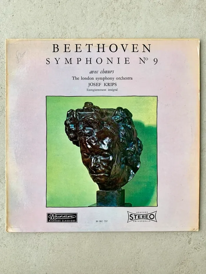 Disque vinyle Beethoven - London symphony orchestra Josef Krips - Symphonie numéro 9 avec chœurs