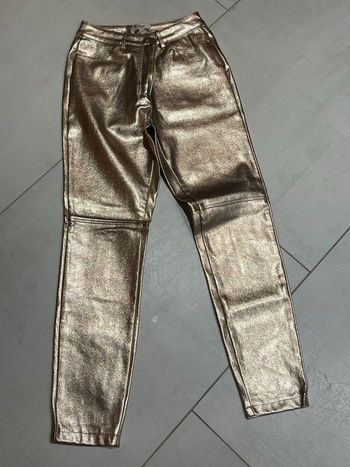 Pantalon enduit doré ETAM T.36