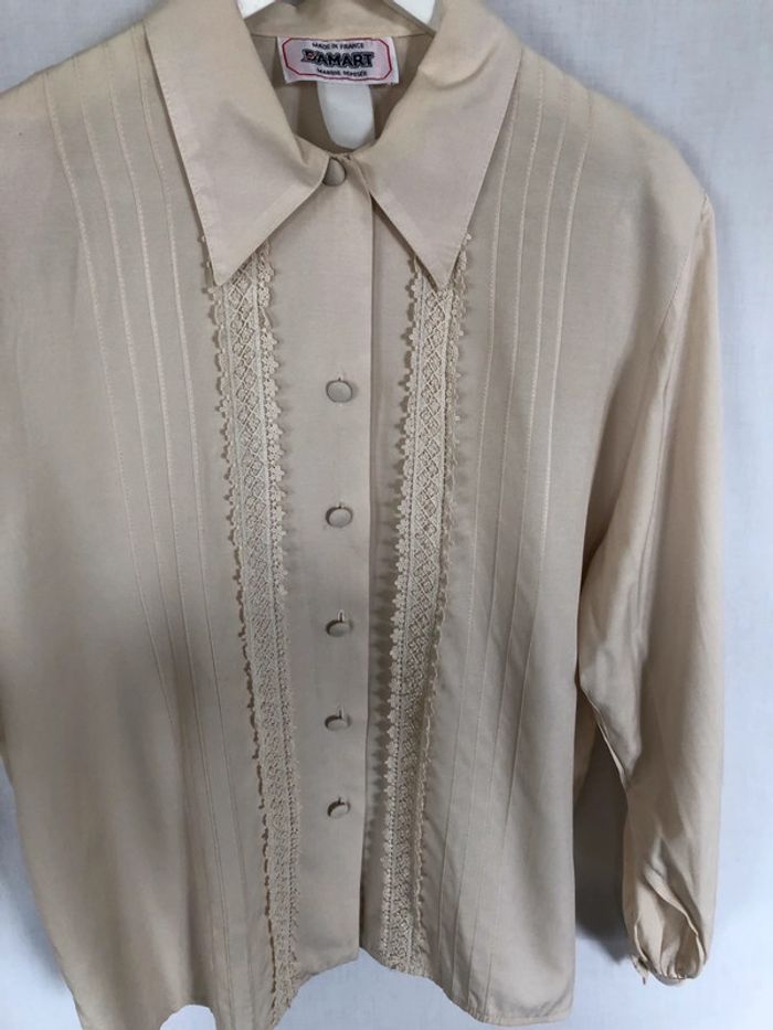 Chemise vintage crème à guipures 48 Damart très bon état - photo numéro 15