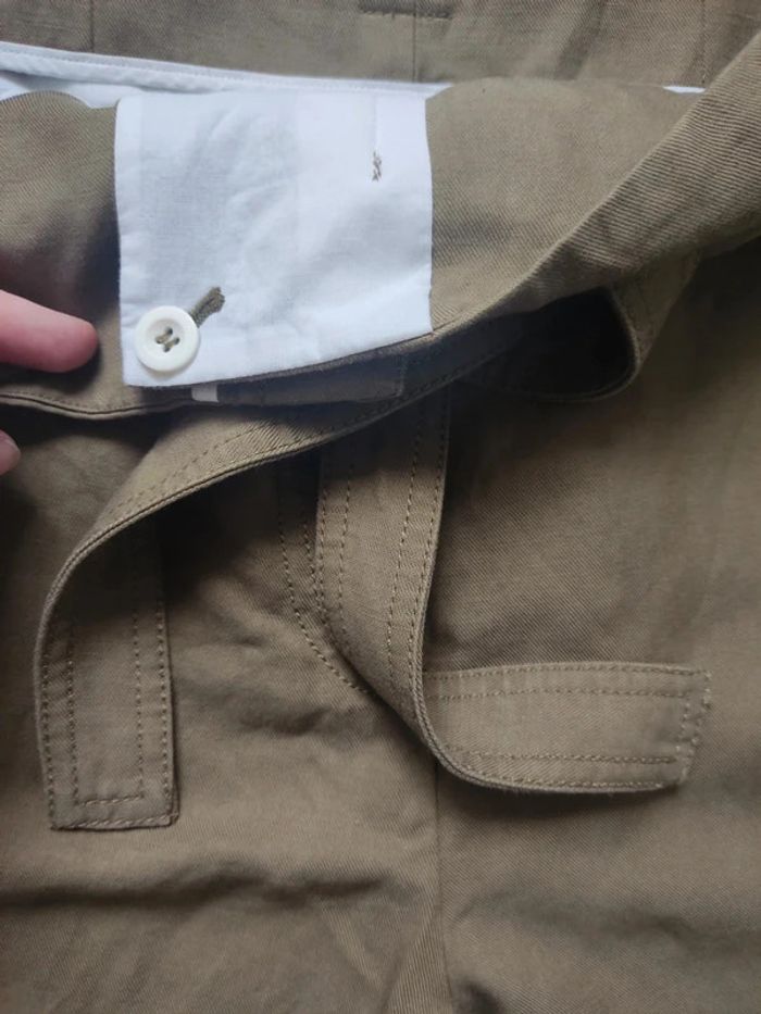 Pantalon large taille haute et ceinture à nouer kaki lin taille 38 Arket - photo numéro 6