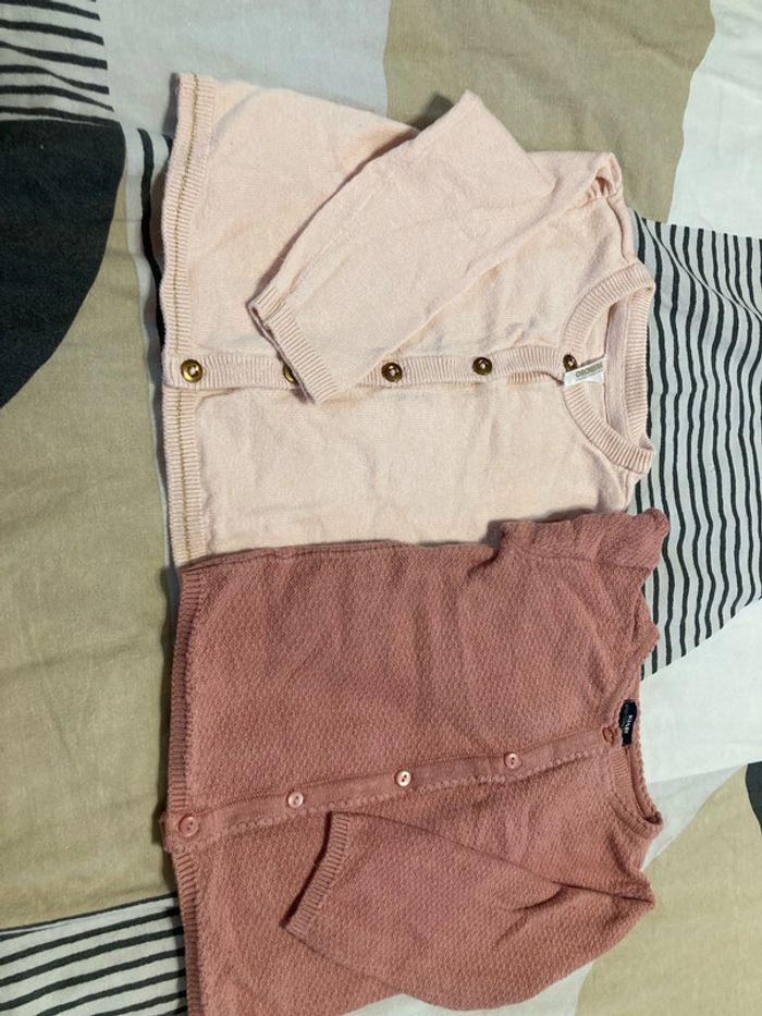 Lot de 2 gilet bébé fille