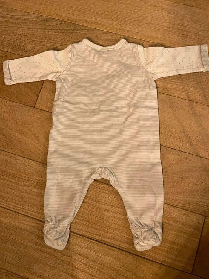 Pyjama 1 pièce blanc et gris sergent major mixte 3 mois très bon état - photo numéro 4