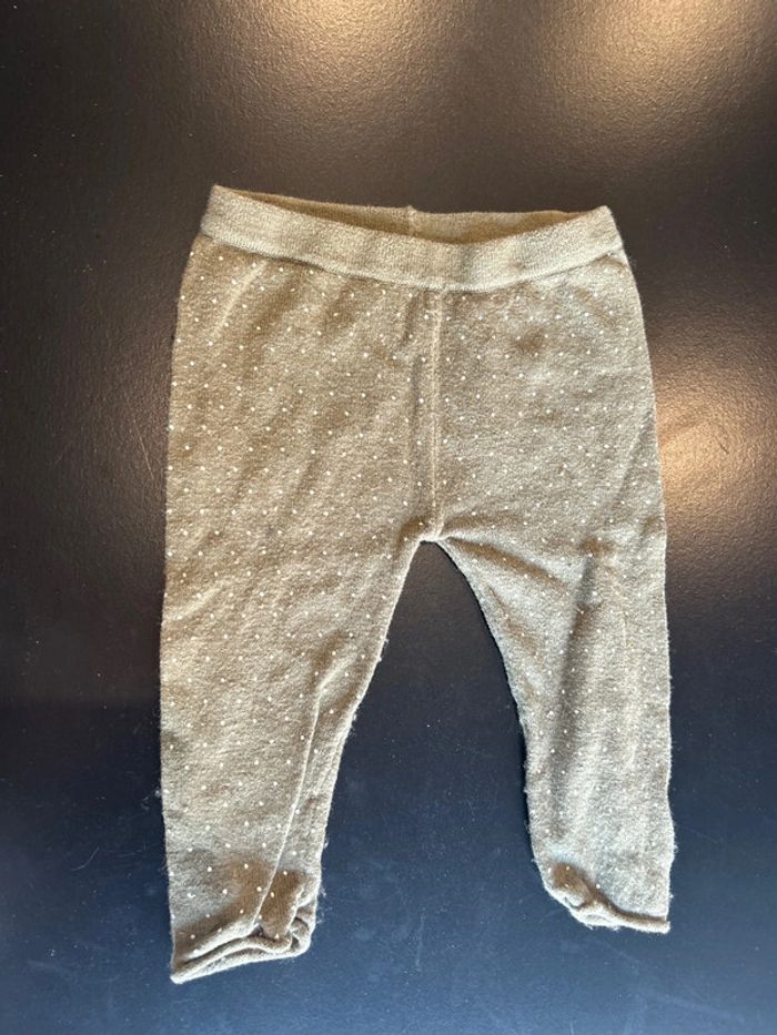 Legging vert kaki à pois blanc - photo numéro 2