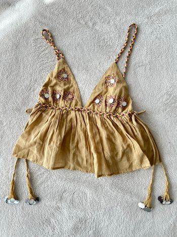 Haut dos nu pull and Bear paillettes Ibiza 