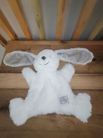 Lapin Marionnette gris et blanc Nicotoy