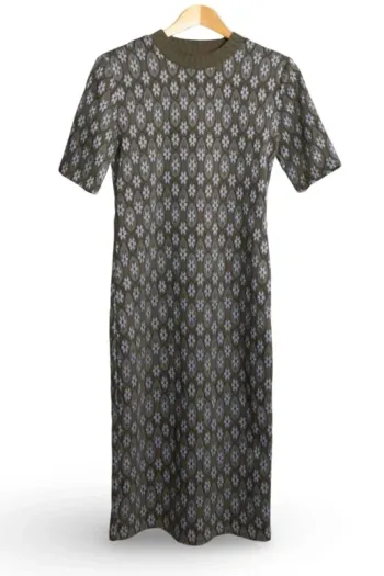 Robe longue vert motifs fleurs • Long Green dress floral print Zara Size S