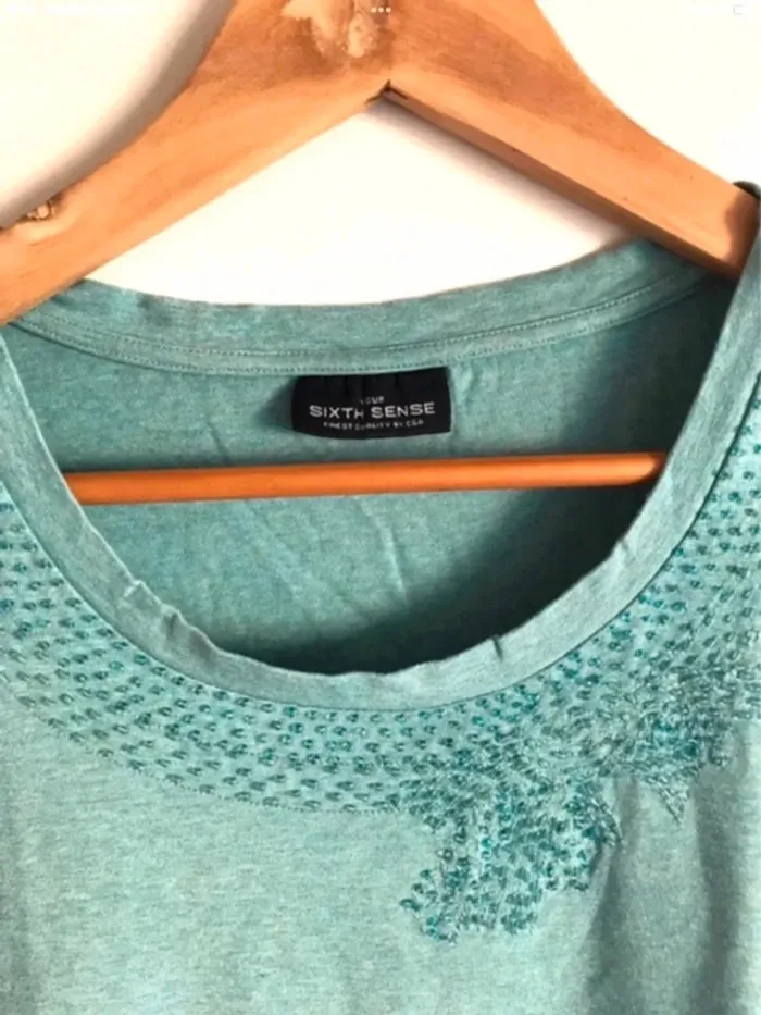 T-shirt bleu Sixth Sense en viscose taille 40 - photo numéro 2