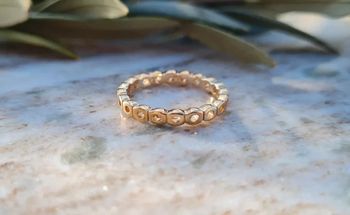 Bague alliance femme ajourée trouée plaqué or taille 58 neuve