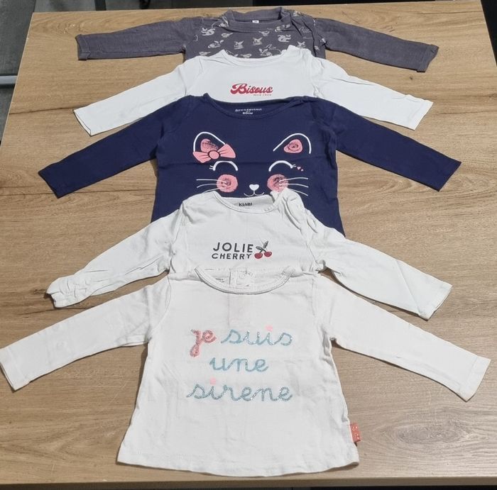 Lot t-shirts ML 12 mois - photo numéro 1