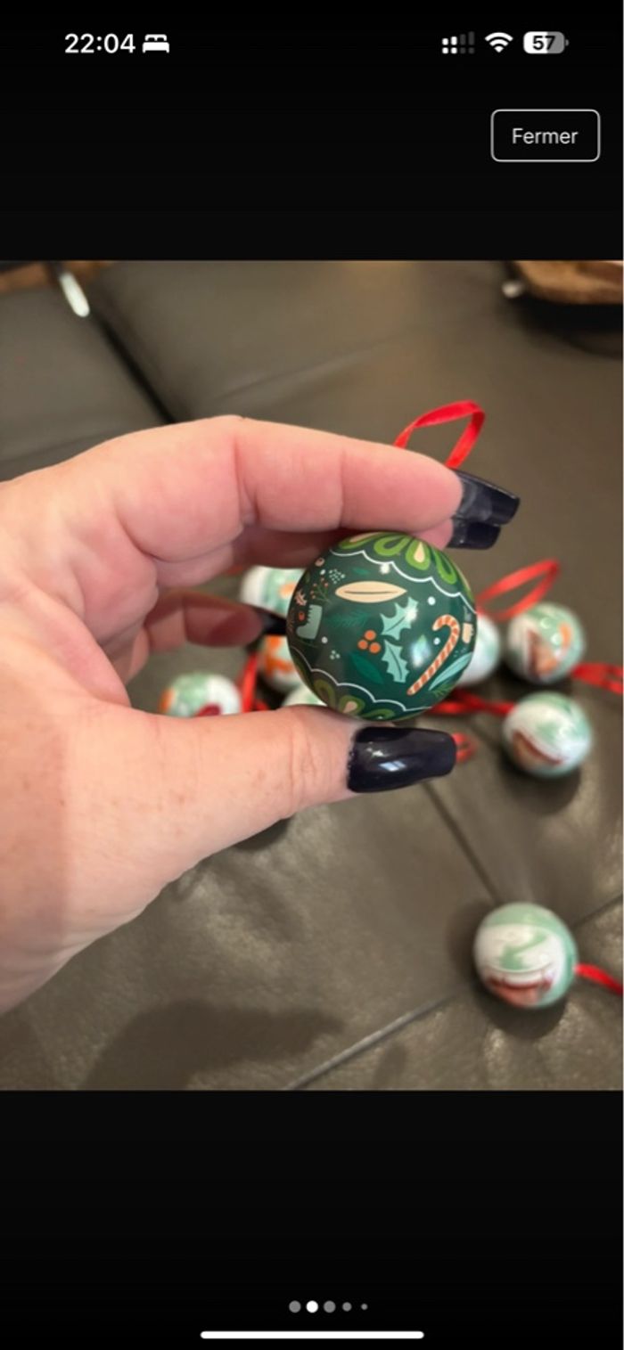 Lot de 13 boules de Noël en métal qui s’ouvrent - photo numéro 5