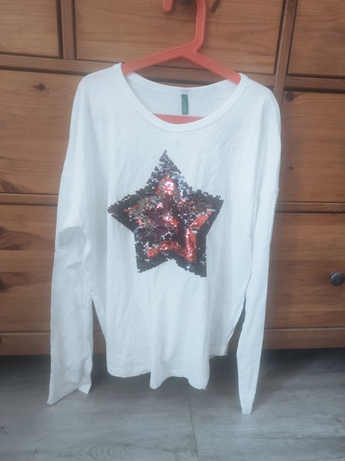 T-shirt manches longues sequins magiques neuf - photo numéro 2