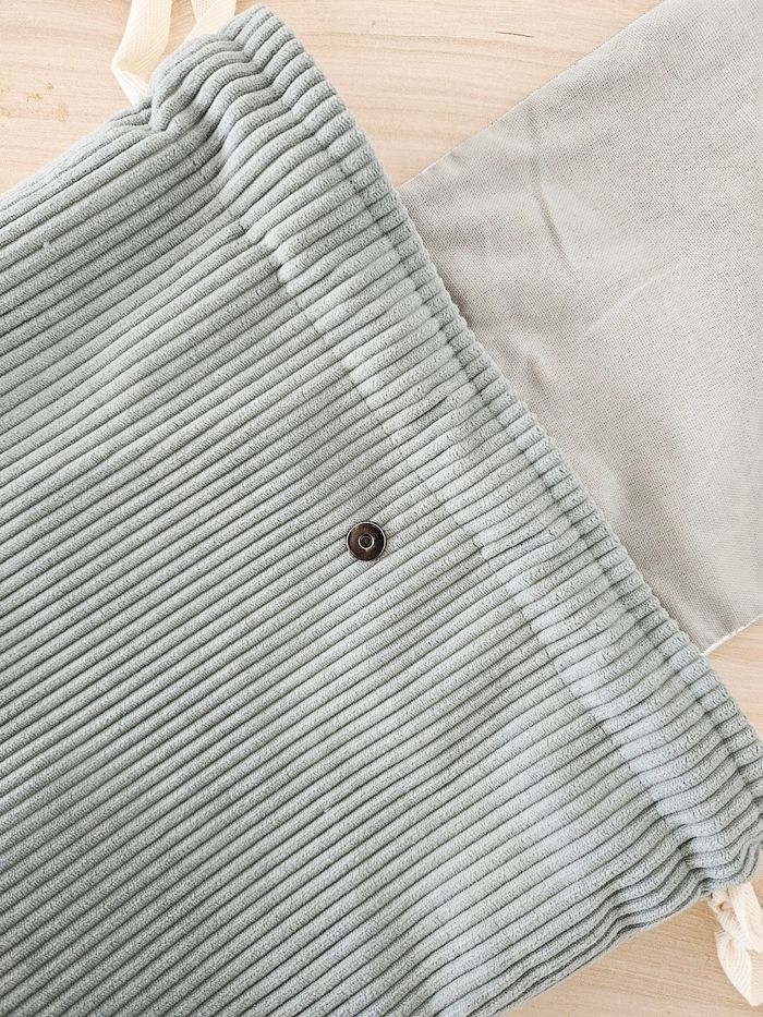 Sac à dos cotelé Vert d'eau - photo numéro 5