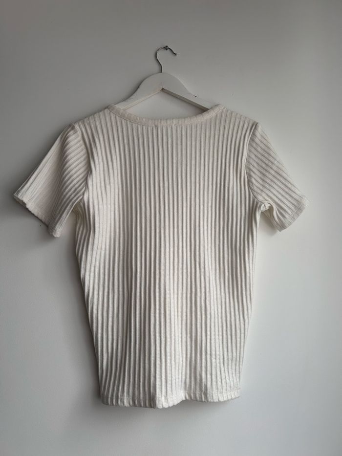 Blouse t-shirt blanche cache cache femme taille L - photo numéro 2