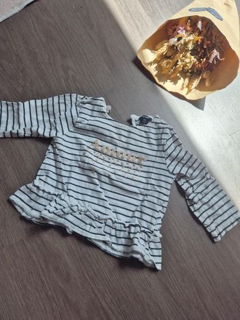 Magnifique t-shirt marinière kiabi 12 mois