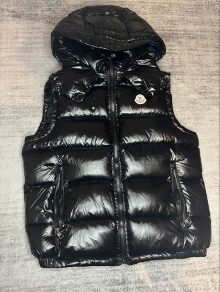 Doudoune Sans Manches Moncler Maya Noire Brillante