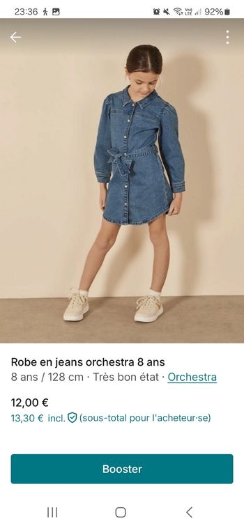 Robe en jeans orchestra 8 ans