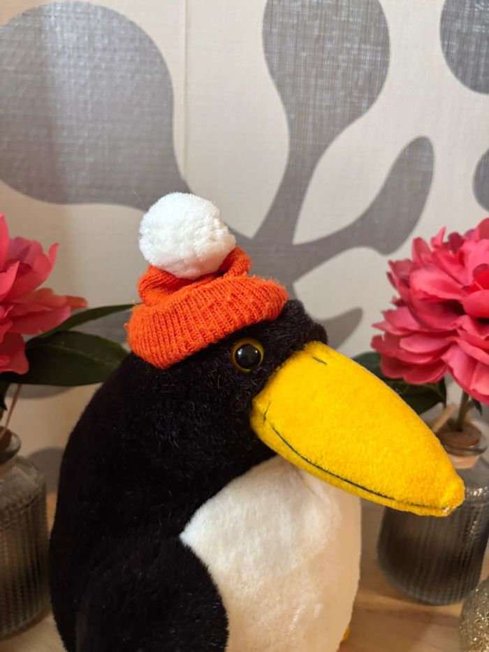 🌺Peluche pingouin noir et blanc avec bonnet🌺 - photo numéro 7
