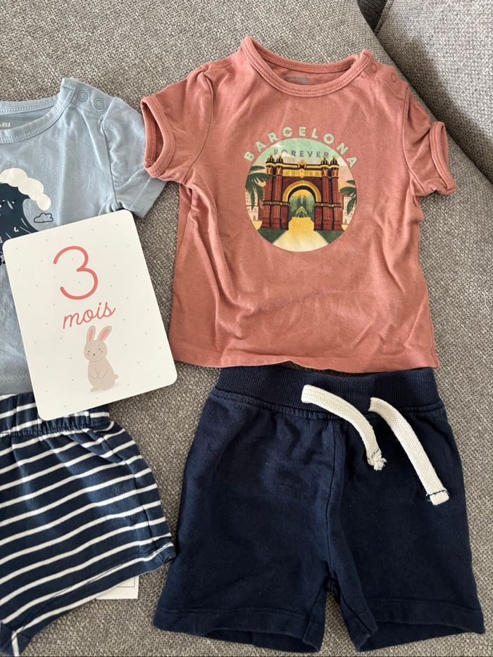 Lot ensemble short t-shirt 3 mois - photo numéro 5