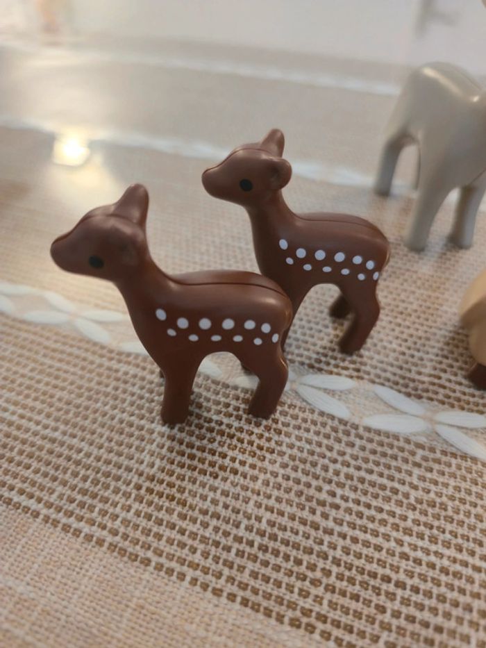 Animaux playmobil chouette lapin cerf faons - photo numéro 2