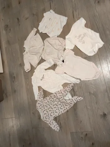Lot fille 3 mois été blanc rose