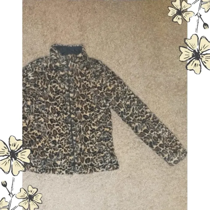 Sweat zippé fille, léopard