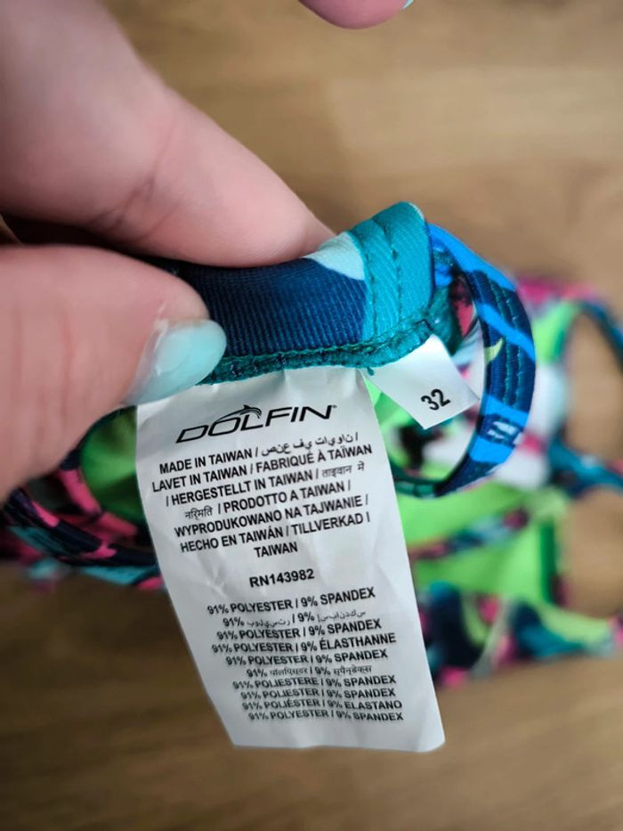 Maillot de bain dolfin taille 32 ( taille 34) neuf - photo numéro 4