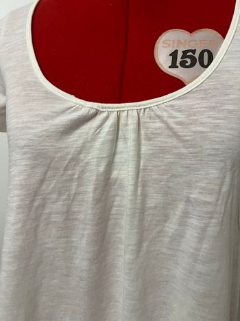 Tshirt blanc plissé Camaïeu