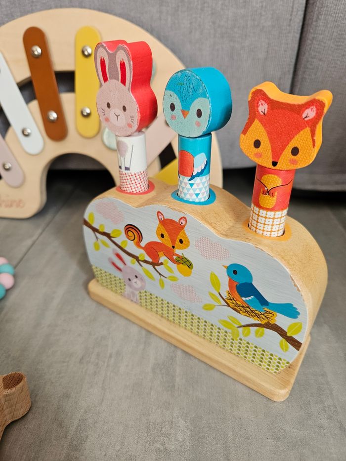 Lot de jouets d'éveils bébé en bois Janod moulin roty djeco... - photo numéro 3