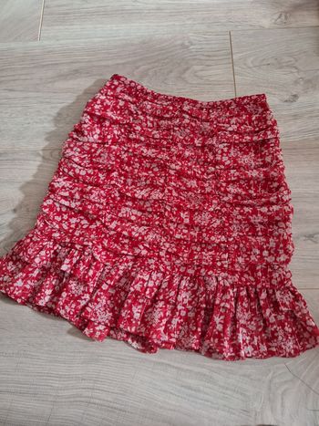 Jupe été rouge fleurie pimkie 32