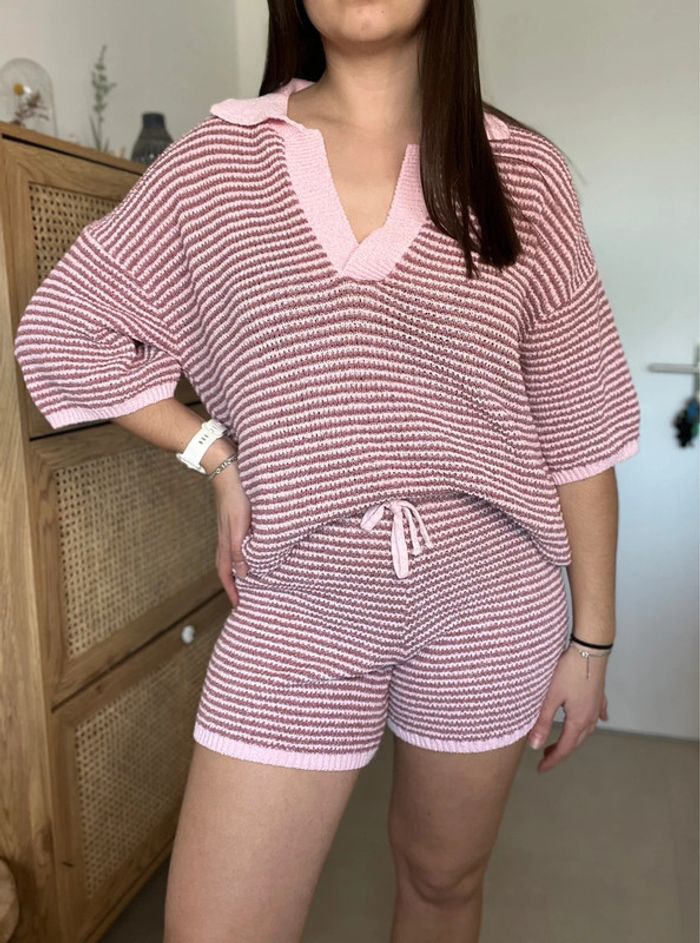 Ensemble en maille rose Zara