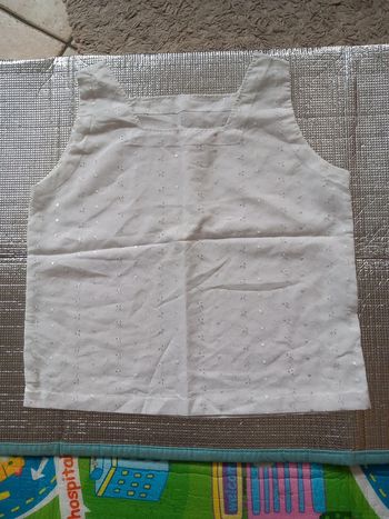 🚪tunique polyester blanc broder T44