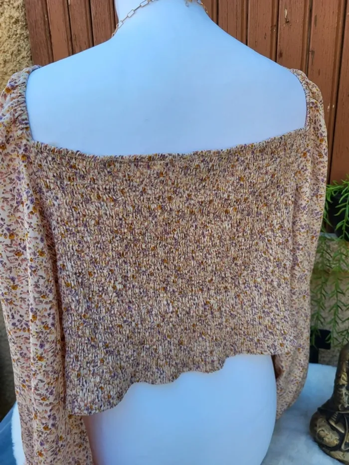Crop top fleuri liberty ivoire multicolore shein taille 52 - photo numéro 6