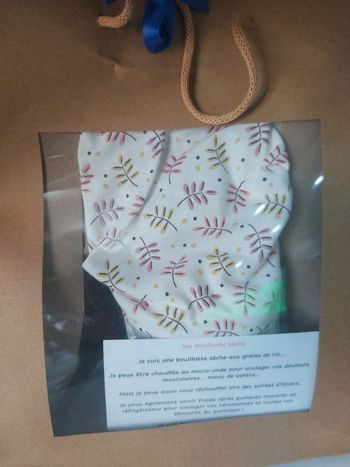 Bouillotte sèche motif feuille 🍃 graines de riz