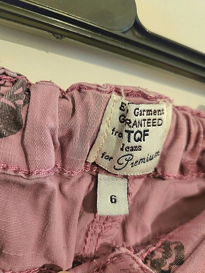 Pantalon motif floral fille lila "TQF" taille 6 ans - photo numéro 3
