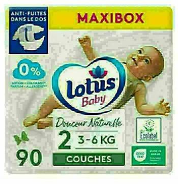 Lot de 90 couches Lotus baby taille 2