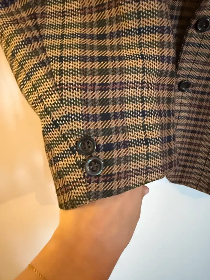 Veste de costume vintage en très bon état taille 50 bleu vert Roger Arloing - photo numéro 7