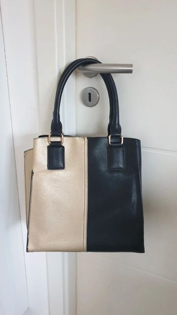 New Sac à main cuir noir et doré, San Marina