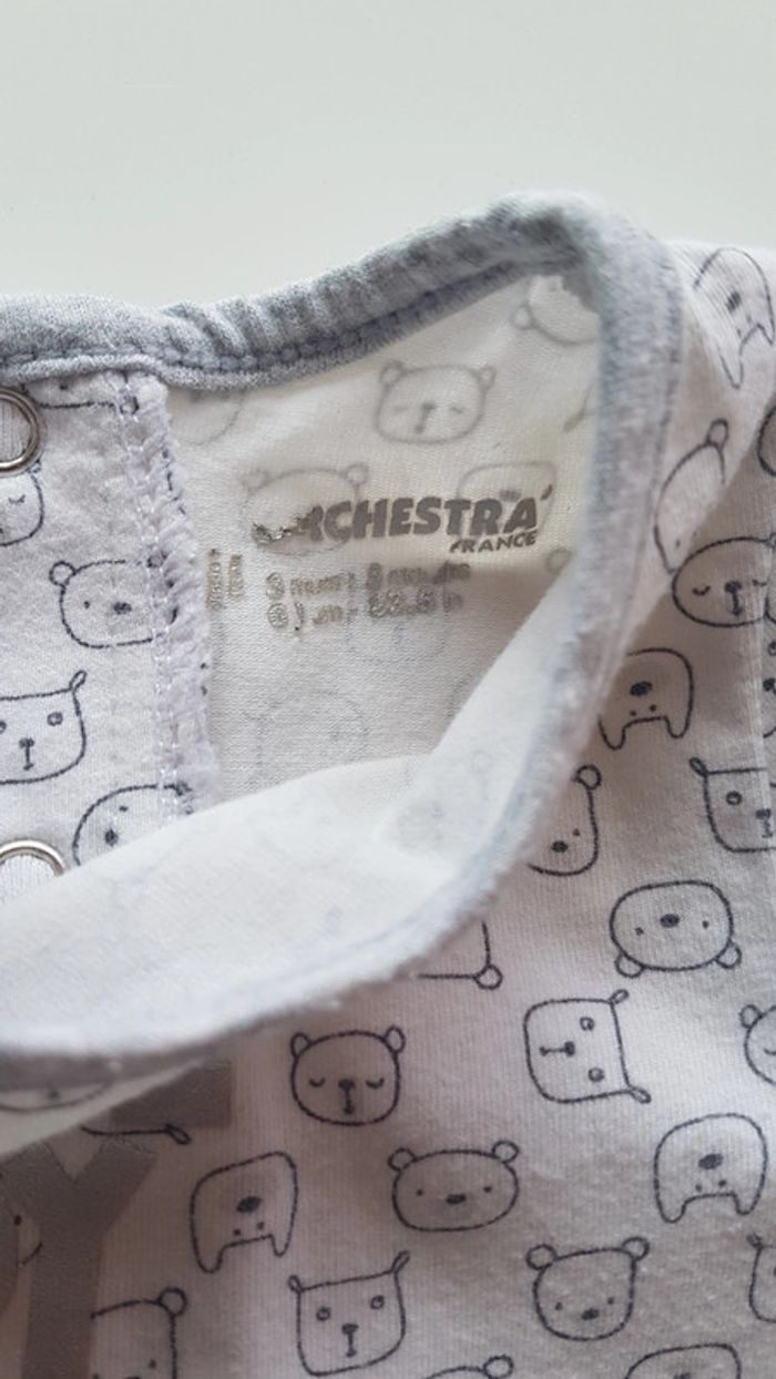 Lot de 2 combishorts Orchestra 3 mois - photo numéro 5