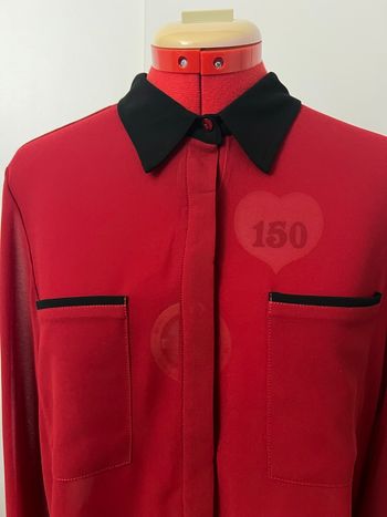 Chemise manches longues en voile rouge et noir Black Mojito