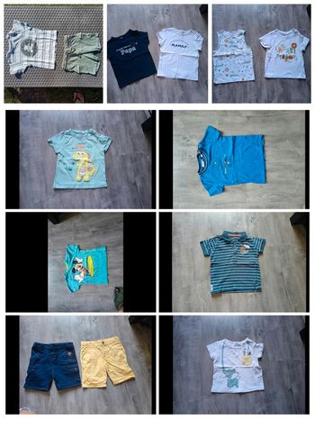 lot garçon 23 24 mois 2 ans 86 tee shirt haut short ensemble short tee shirt