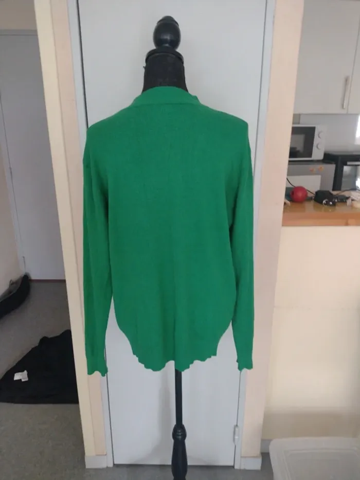 Pull long vert polyester – Taille 44 - photo numéro 3