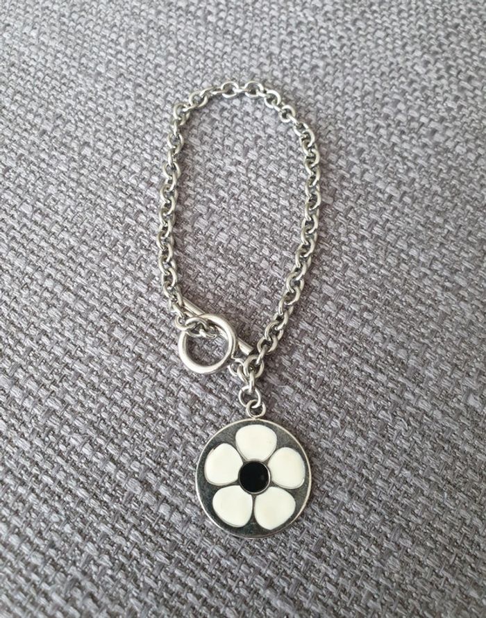 Bracelet fantaisie argenté marguerite