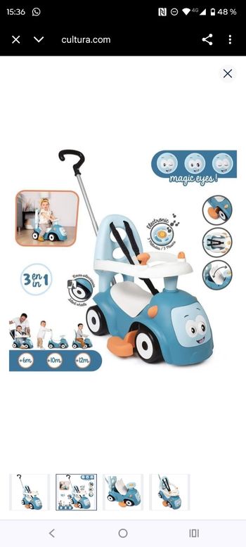 Smoby - Porteur Maestro Balade Bleu