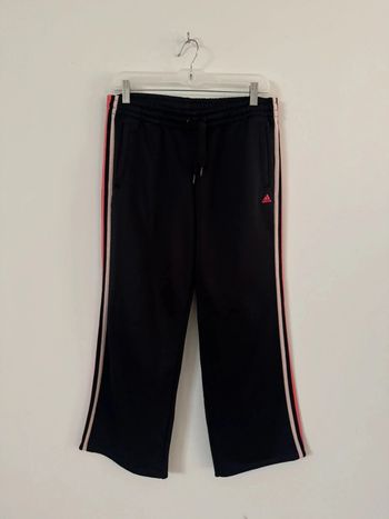 Pantalon de sport Adidas Climalite - Noir à rayures rouges - Taille M (38/40)