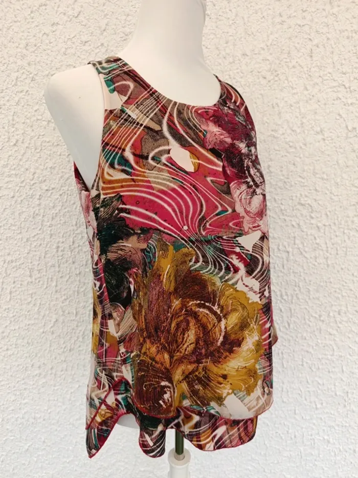 Débardeur dos ouvert made in Italia a motif colorées taille M - photo numéro 2