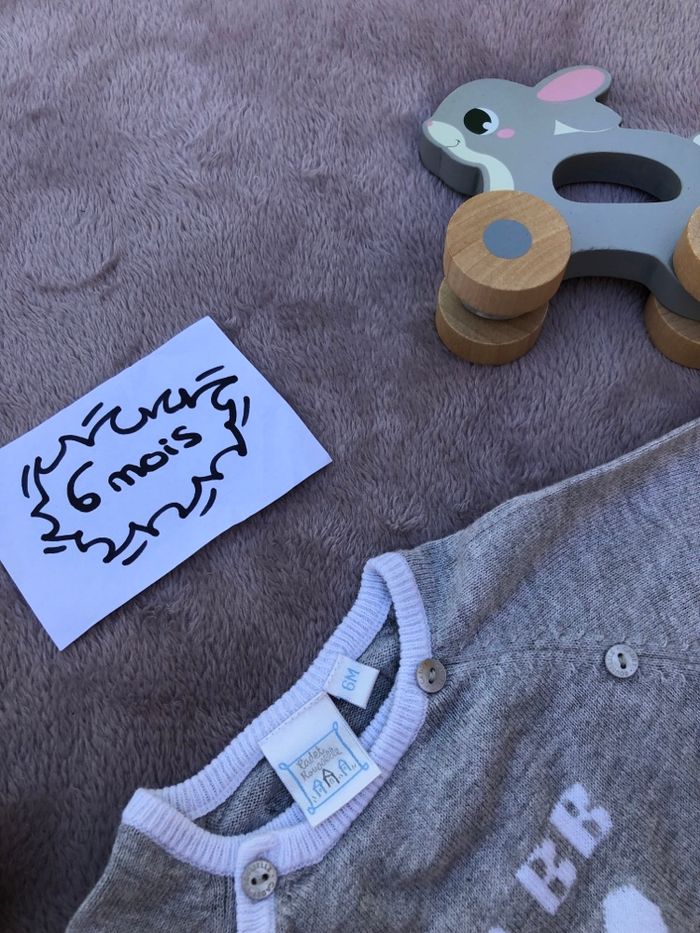 Gilet cache-cœur très bon état - 6 mois - Cadet Rousselle - photo numéro 2