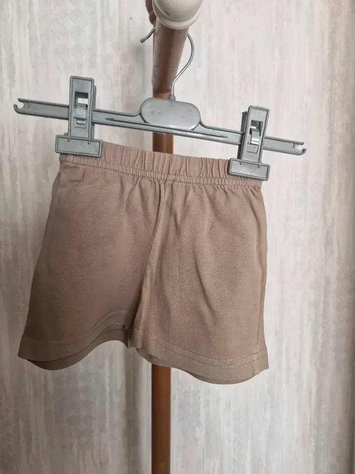 Short bébé mixte 18 mois Tex Baby marron clair beige coton